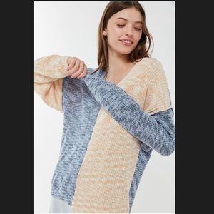 Urban Outfitters V Neck Sweater Colorblock